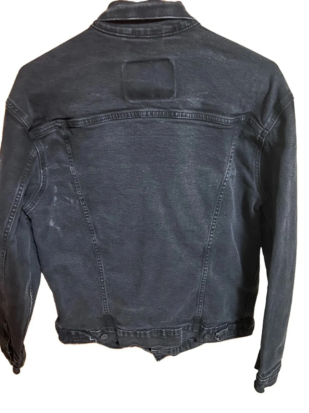 Levi’s 72334-0223 Black Denim Trucker Jacket Mens Size XL Distressed Type III